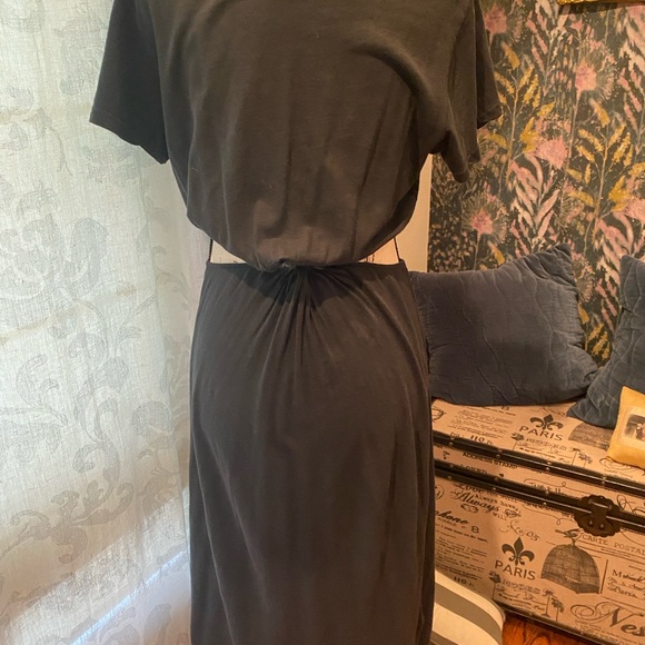 LNA Black Sheath Midi Dress with Waist Knot - Picture 3 of 5